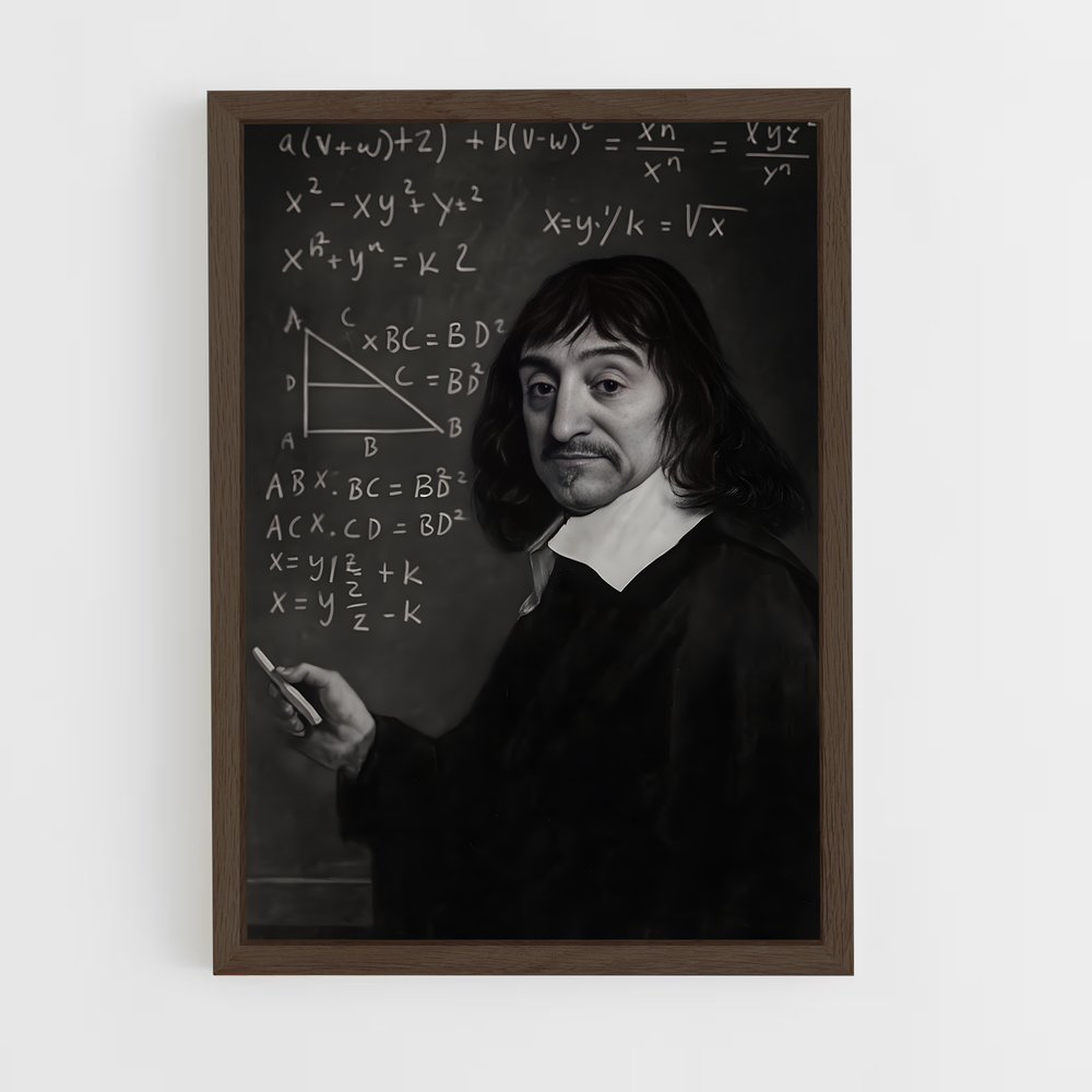ap-rene descartes-4 cadre Bois foncé