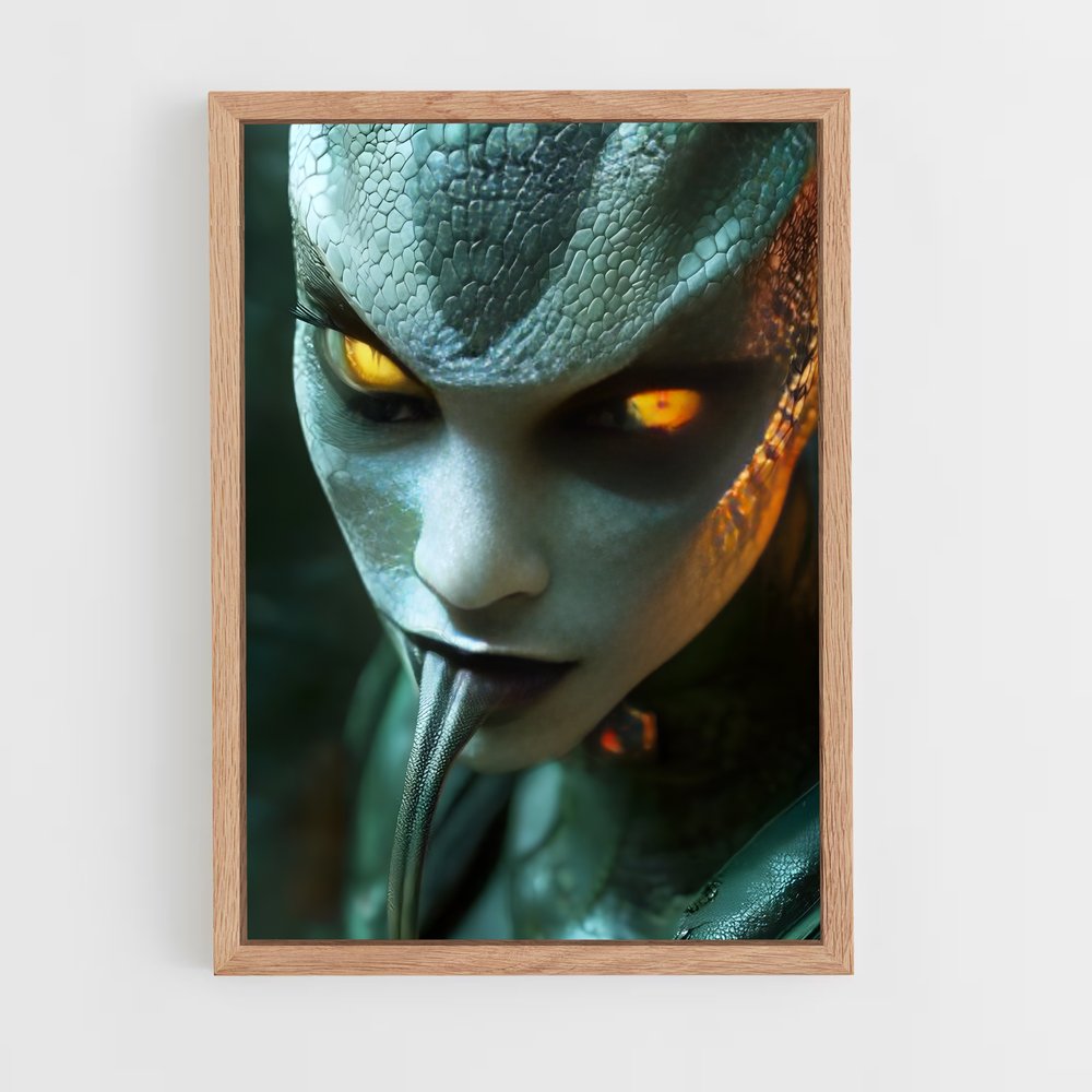 ap-reptilian alien-2 cadre Bois clair