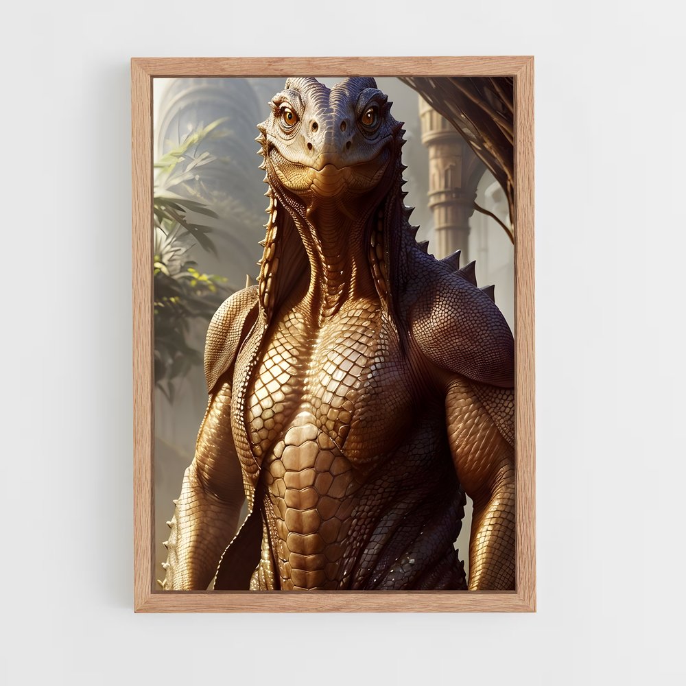 ap-reptilian alien-4 cadre Bois clair