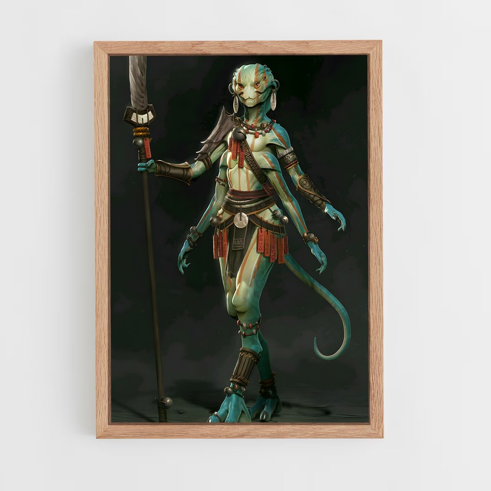 ap-reptilian alien-5 cadre Bois clair