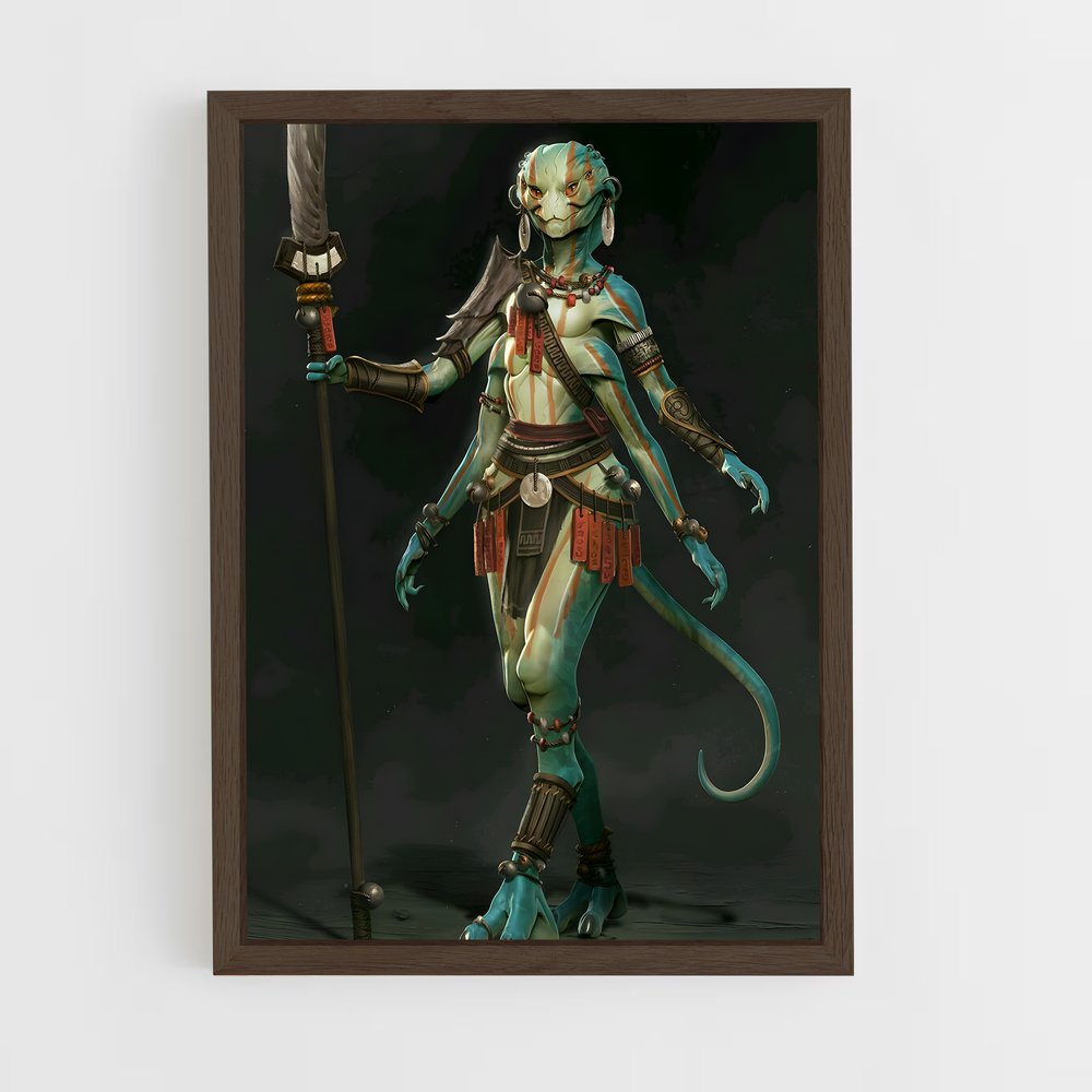ap-reptilian alien-5 cadre Bois foncé