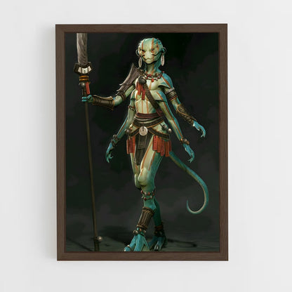 ap-reptilian alien-5 cadre Bois foncé