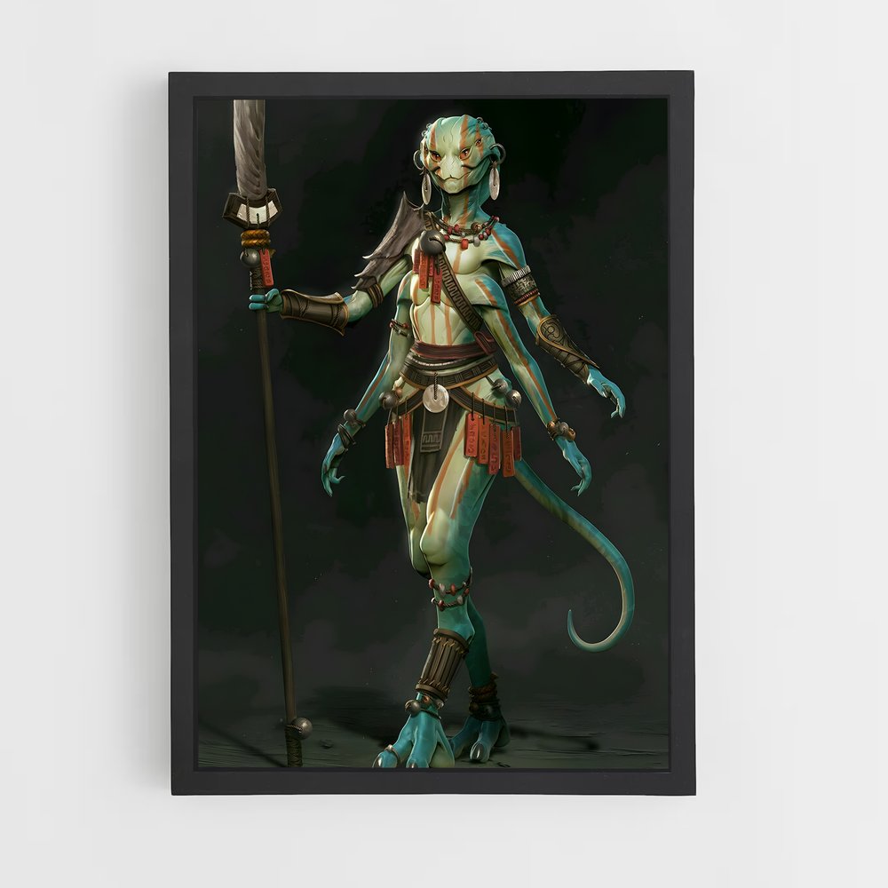 ap-reptilian alien-5 cadre Noir