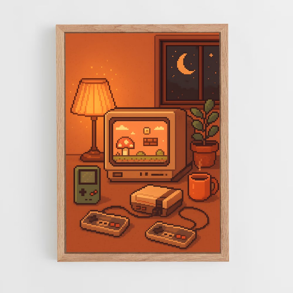 ap-retro gaming-1 cadre Bois clair