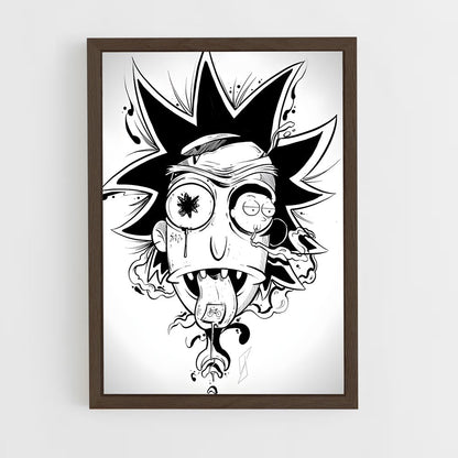 ap-rick and morty-4 cadre Bois foncé