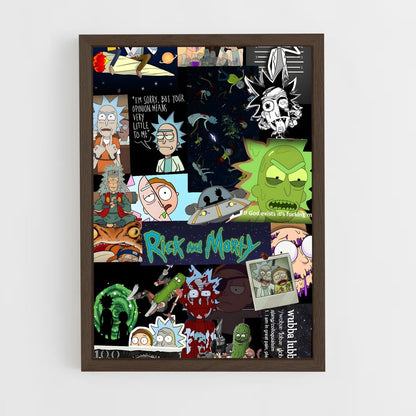 ap-rick and morty-5 cadre Bois foncé