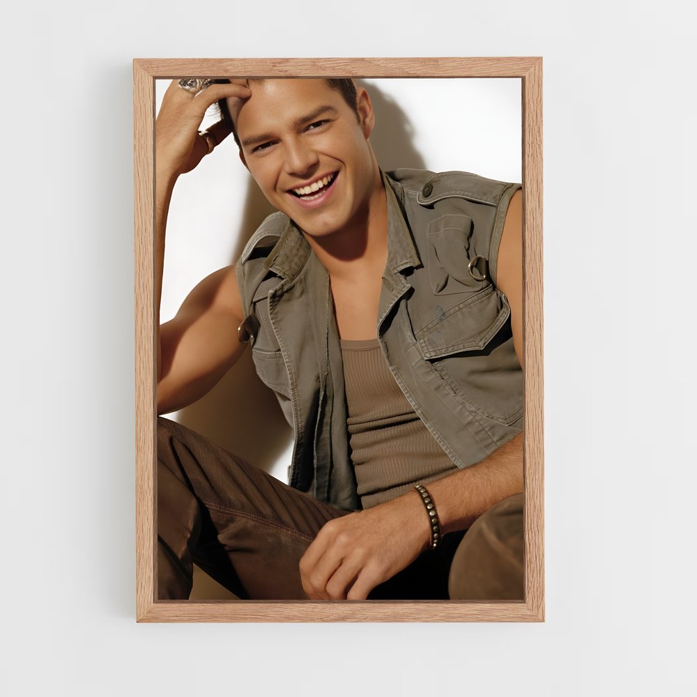 ap-ricky martin-6 cadre Bois clair