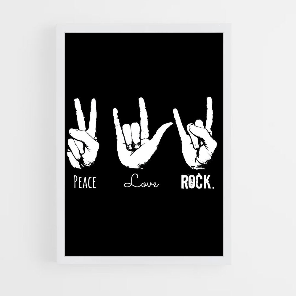 ap-rock and roll sign-2 cadre Blanc