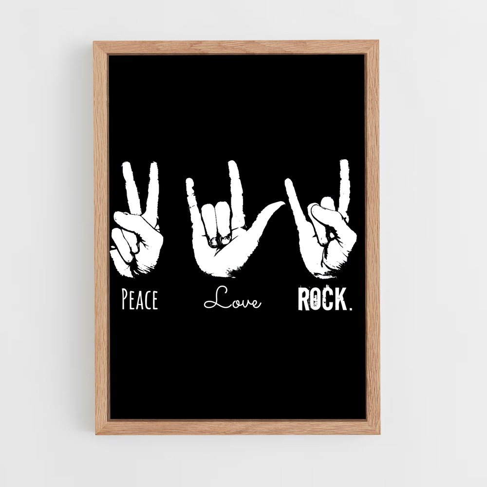 ap-rock and roll sign-2 cadre Bois clair