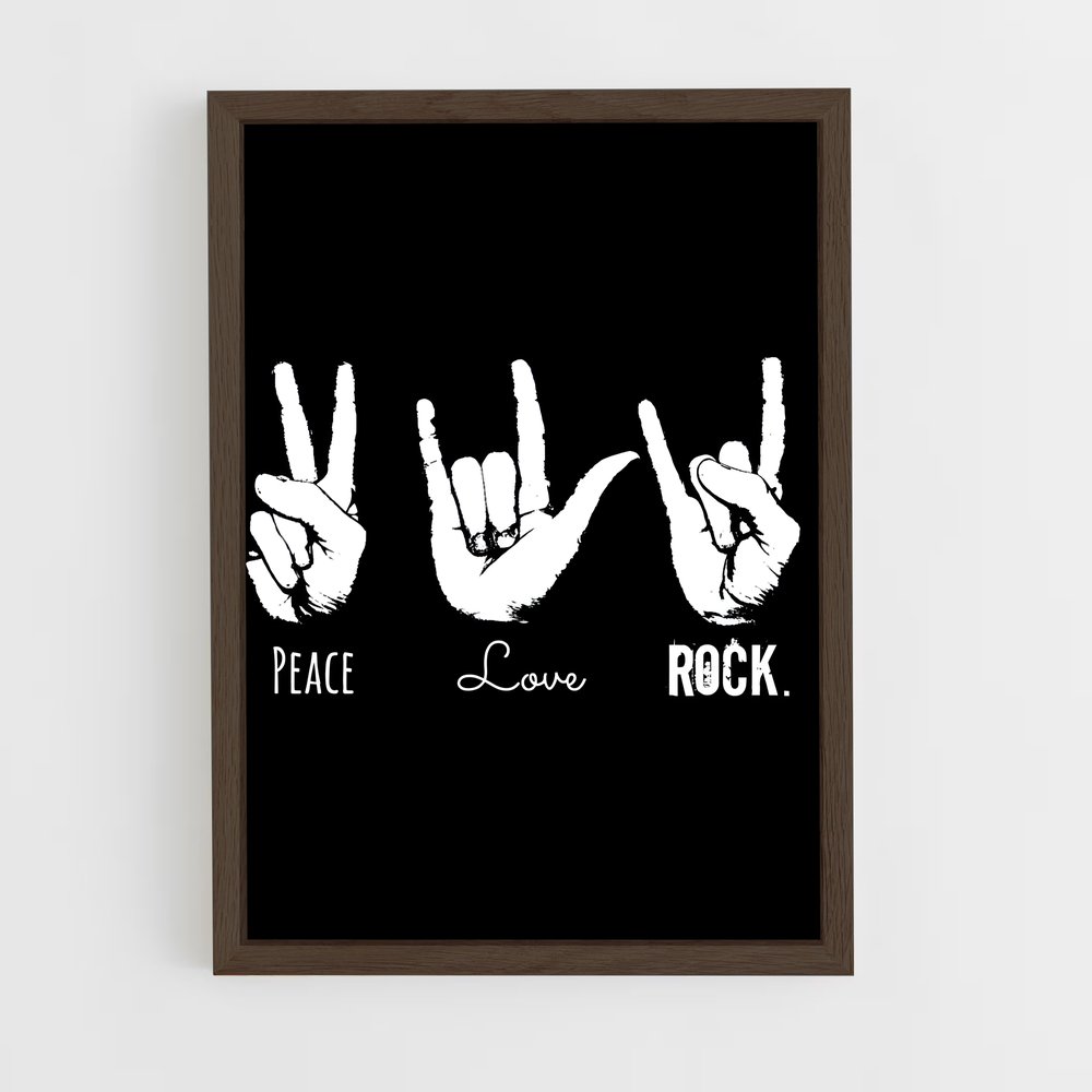 ap-rock and roll sign-2 cadre Bois foncé