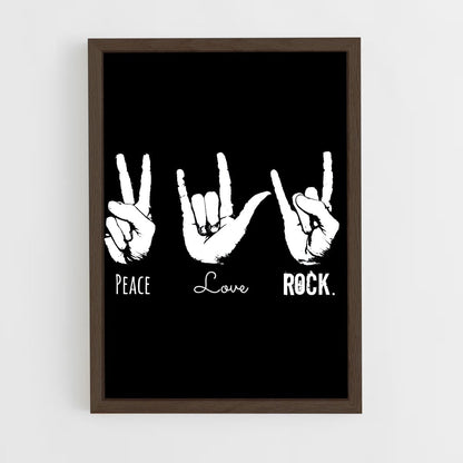 ap-rock and roll sign-2 cadre Bois foncé