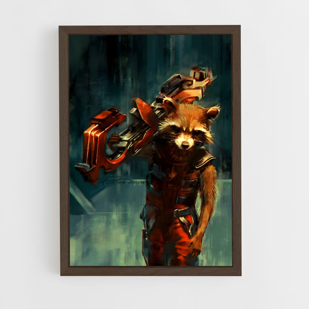 ap-rocket raccoon-1 cadre Bois foncé