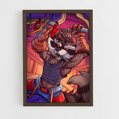 ap-rocket raccoon-5 cadre Bois foncé