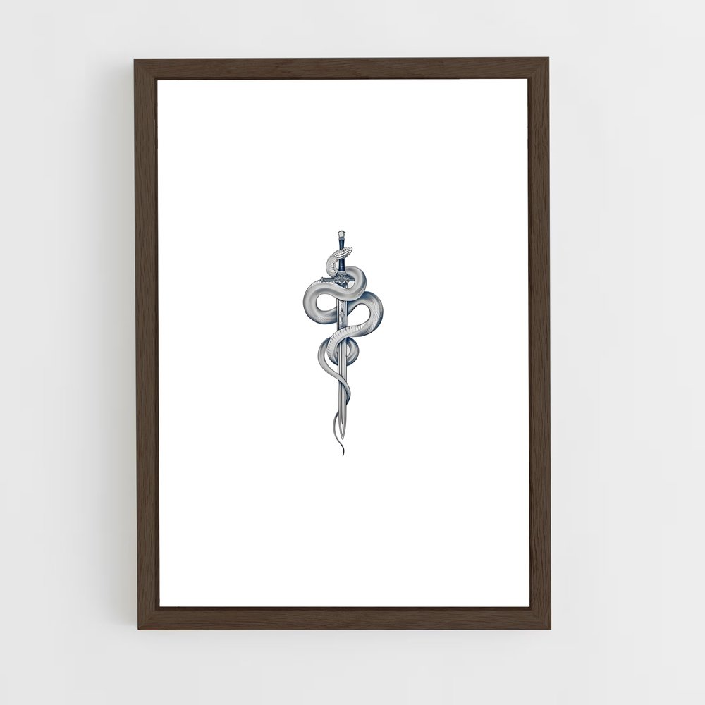 ap-rod of asclepius-1 cadre Bois foncé