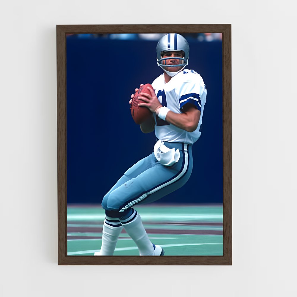 ap-roger staubach-2 cadre Bois foncé