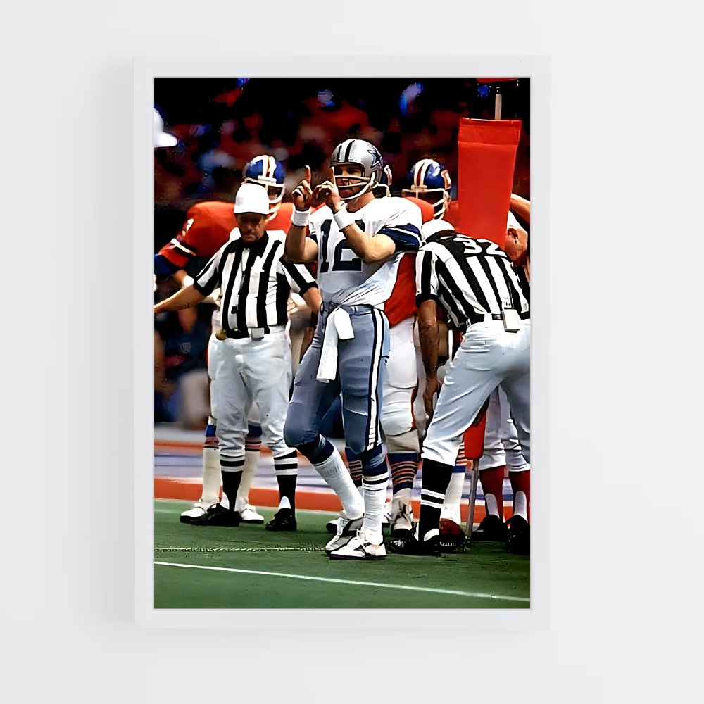 ap-roger staubach-4 cadre Blanc