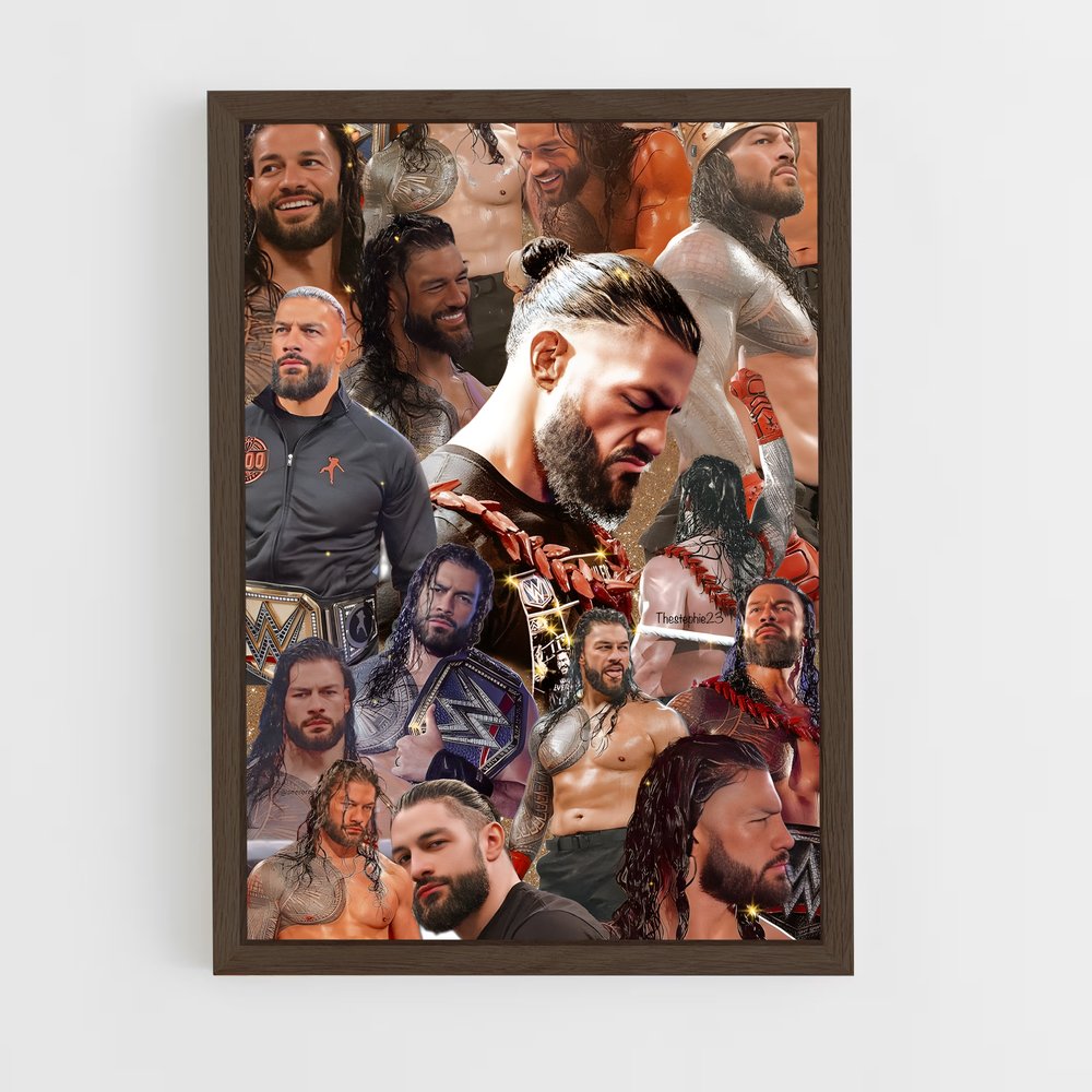 ap-roman reigns-6 cadre Bois foncé