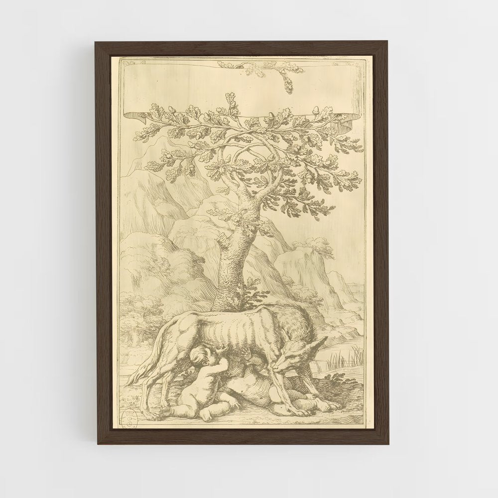 ap-romulus and remus-3 cadre Bois foncé