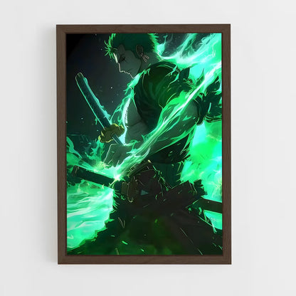 ap-roronoa zoro-1 cadre Bois foncé