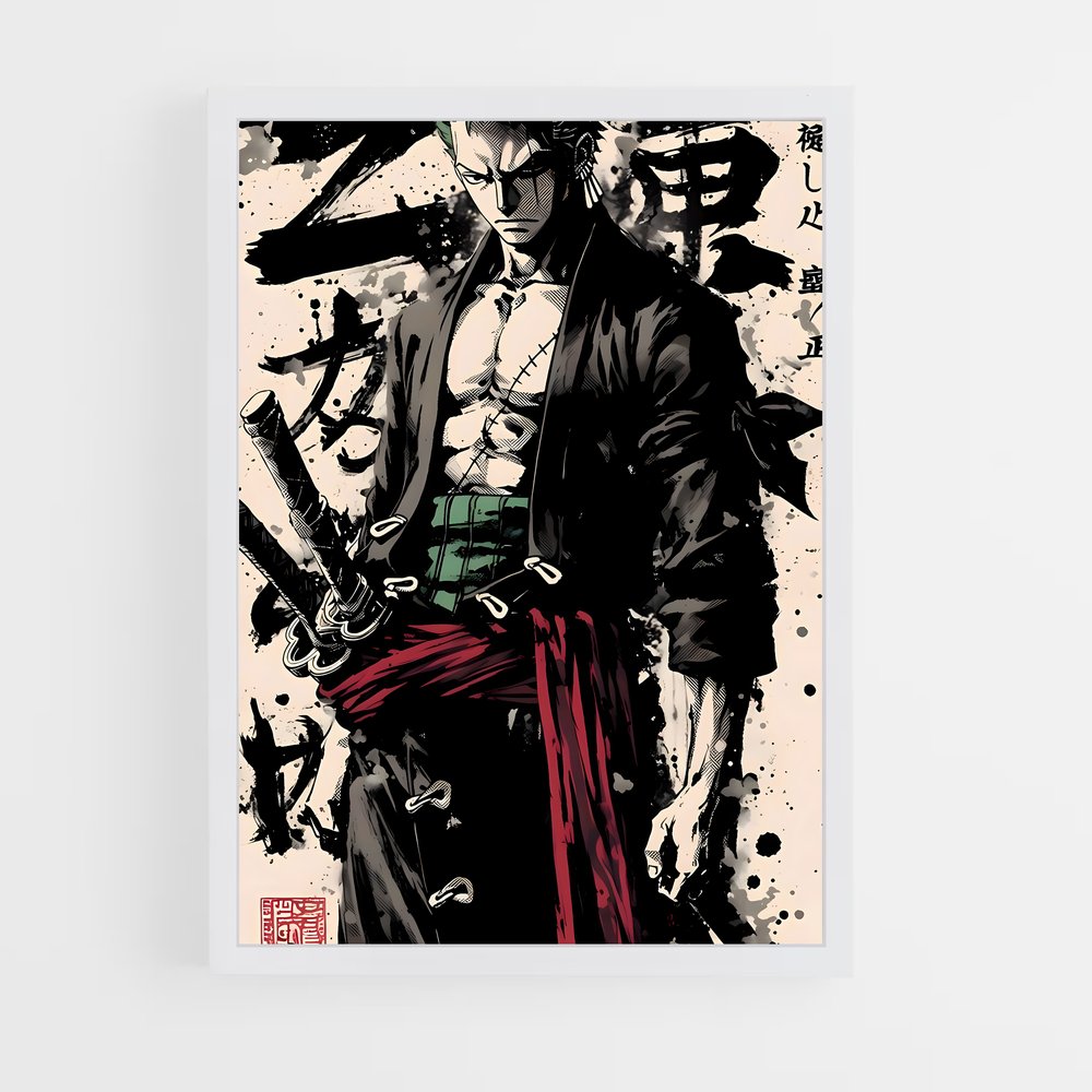 ap-roronoa zoro-10 cadre Blanc