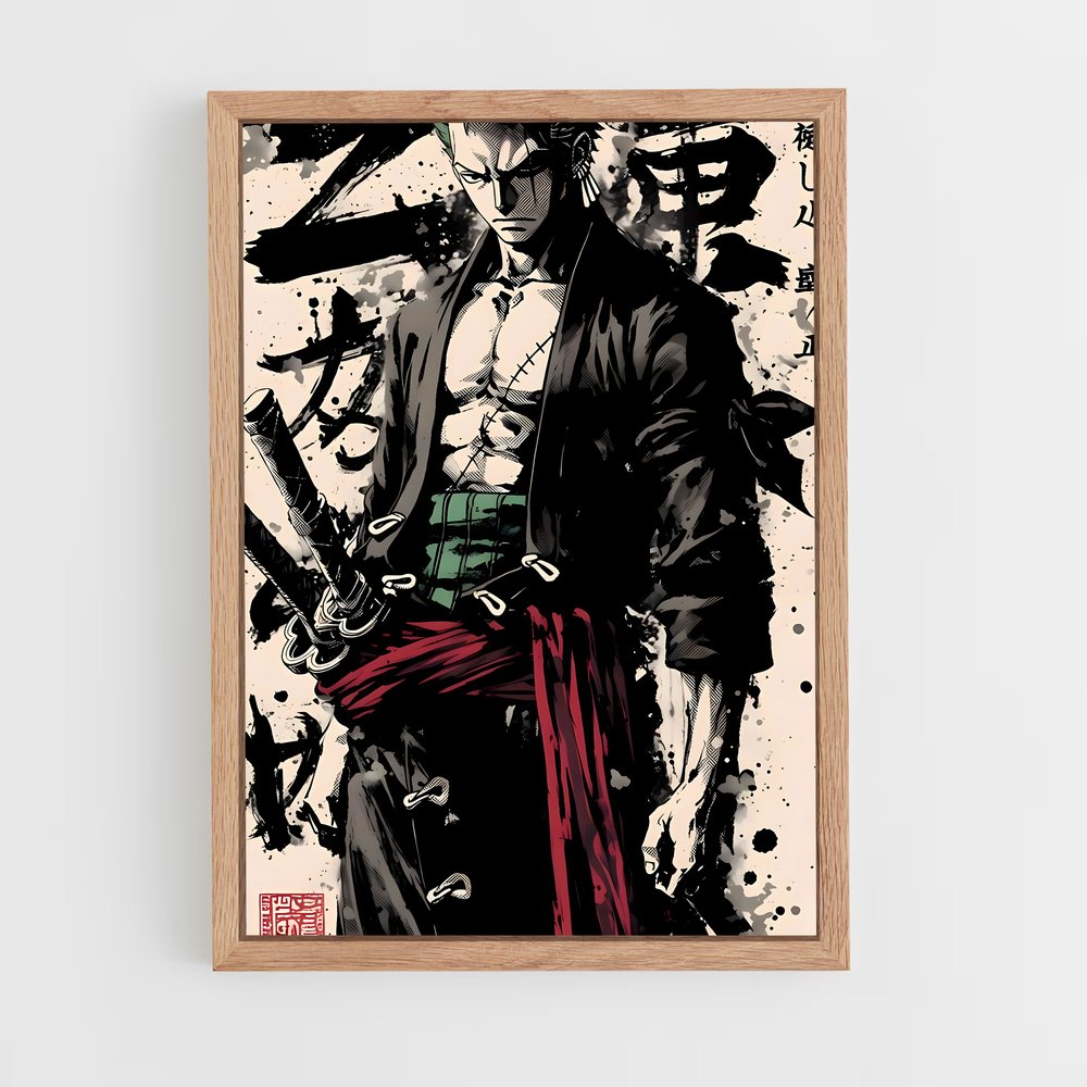 ap-roronoa zoro-10 cadre Bois clair