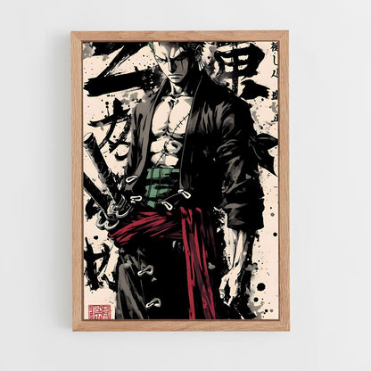 ap-roronoa zoro-10 cadre Bois clair
