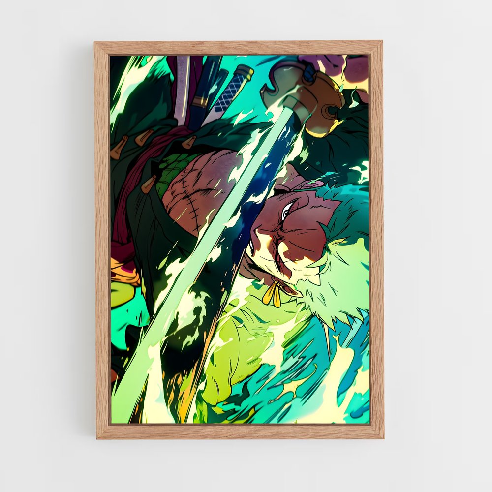 ap-roronoa zoro-9 cadre Bois clair