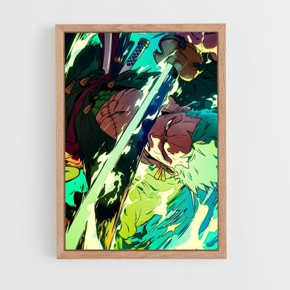 ap-roronoa zoro-9 cadre Bois clair