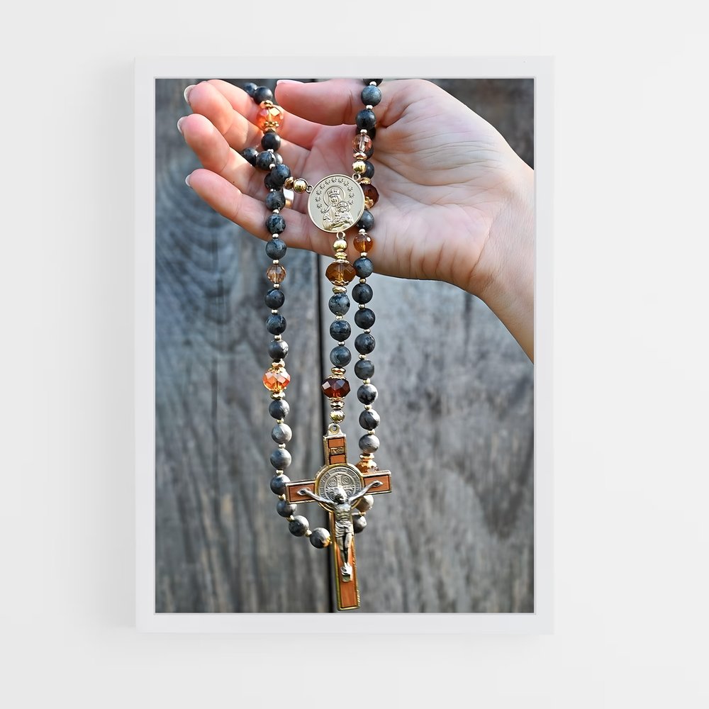 ap-rosary-8 cadre Blanc