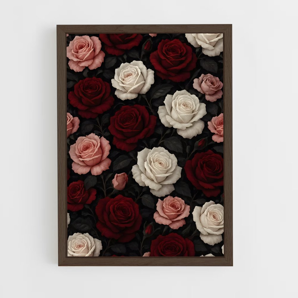 ap-rose patterns-3 cadre Bois foncé