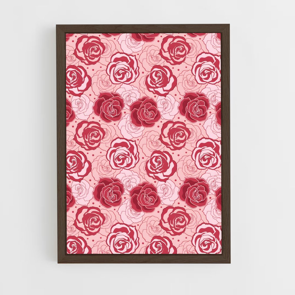 ap-rose patterns-4 cadre Bois foncé