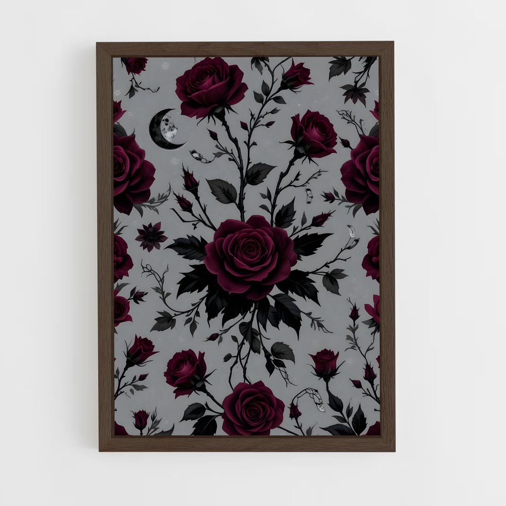 ap-rose patterns-7 cadre Bois foncé