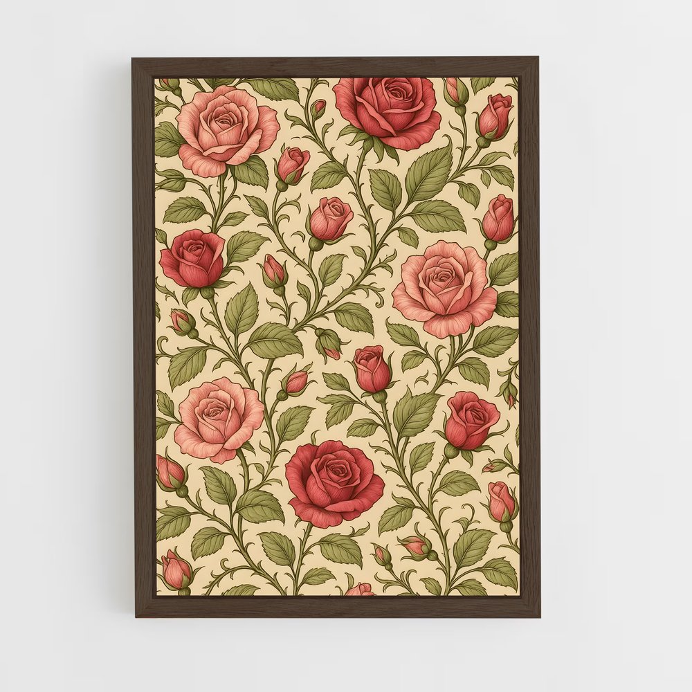 ap-rose patterns-8 cadre Bois foncé