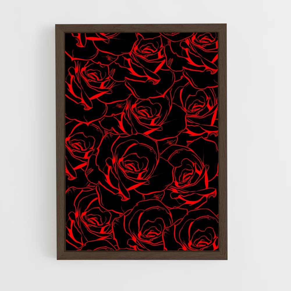 ap-rose patterns-9 cadre Bois foncé