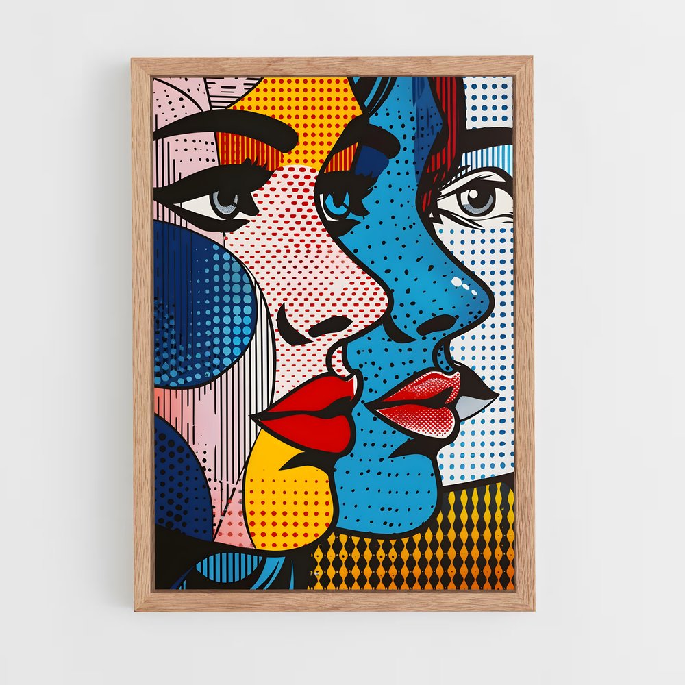 ap-roy lichtenstein-3 cadre Bois clair