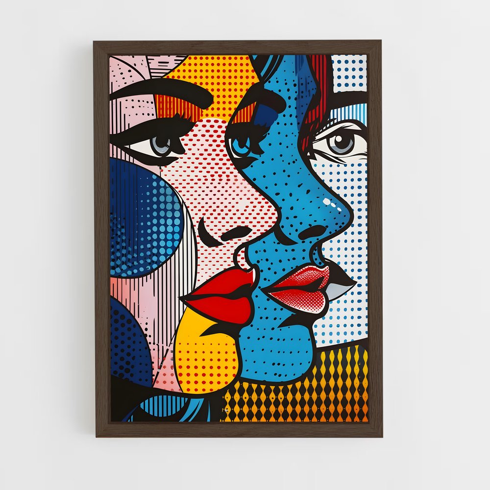 ap-roy lichtenstein-3 cadre Bois foncé