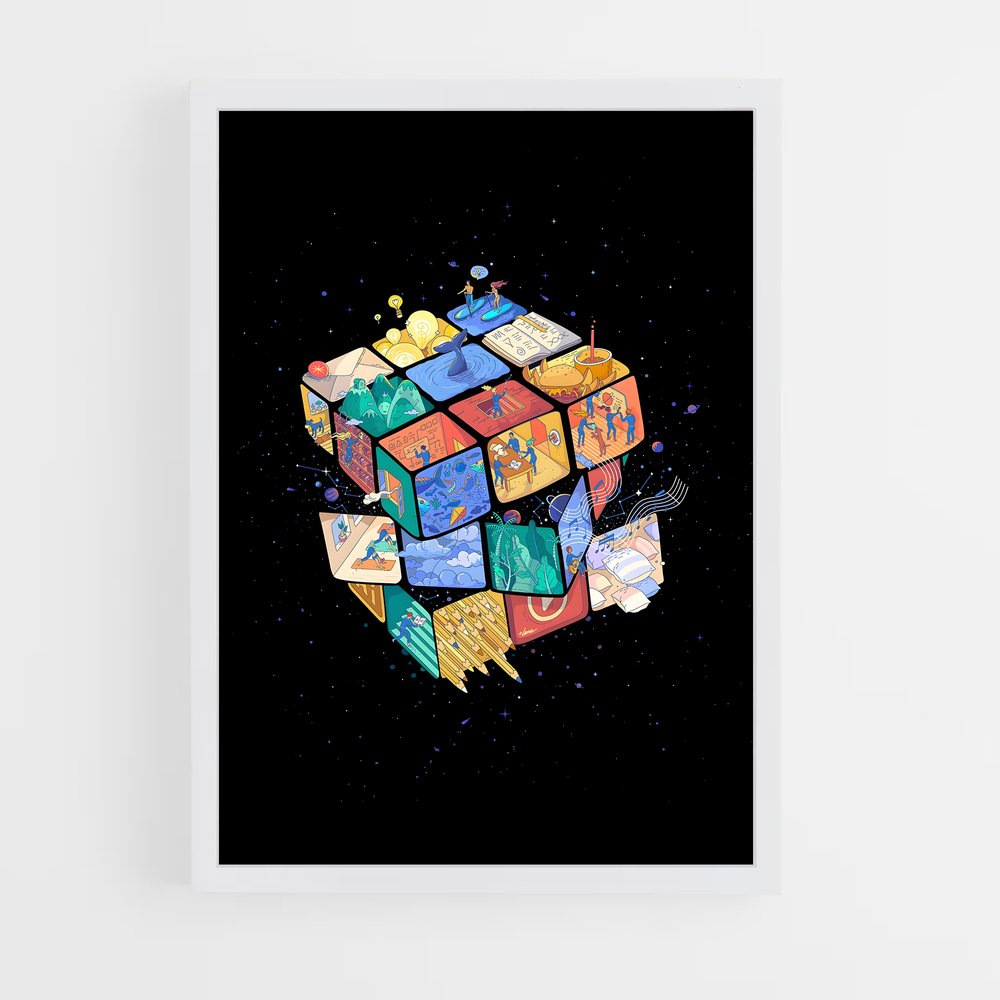 ap-rubiks cube-2 cadre Blanc