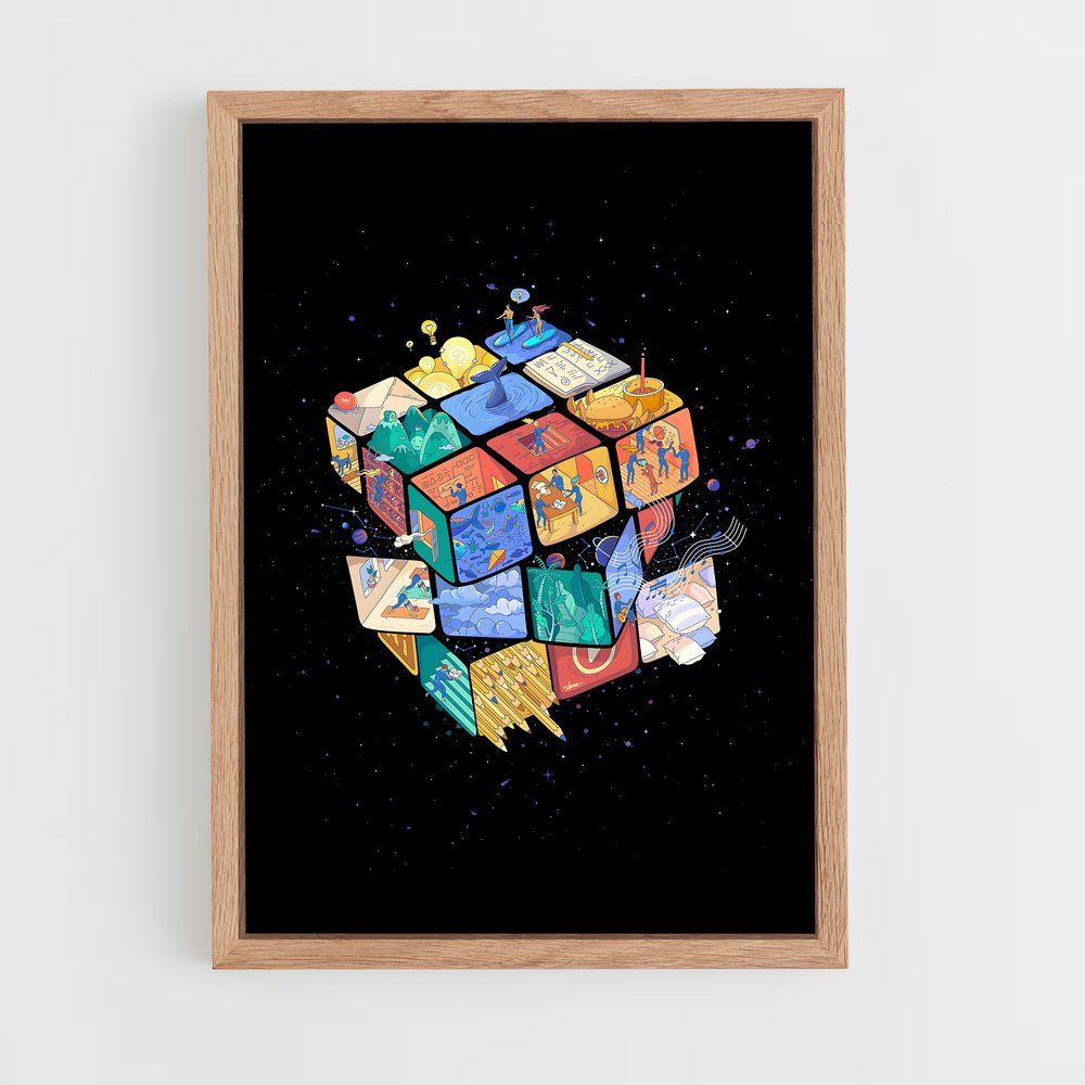 ap-rubiks cube-2 cadre Bois clair