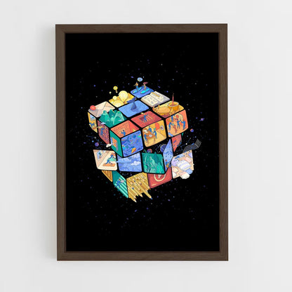 ap-rubiks cube-2 cadre Bois foncé
