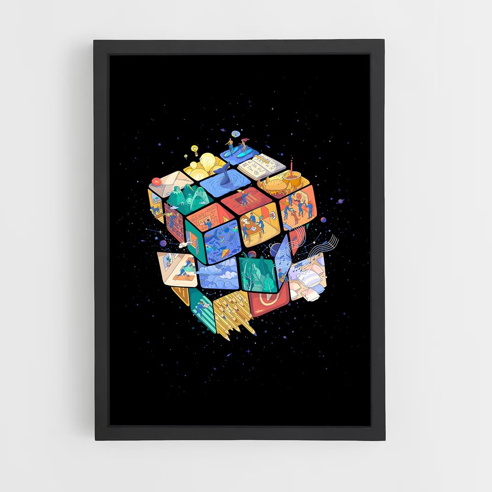 ap-rubiks cube-2 cadre Noir