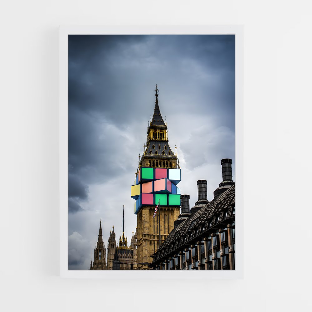 ap-rubiks cube-3 cadre Blanc