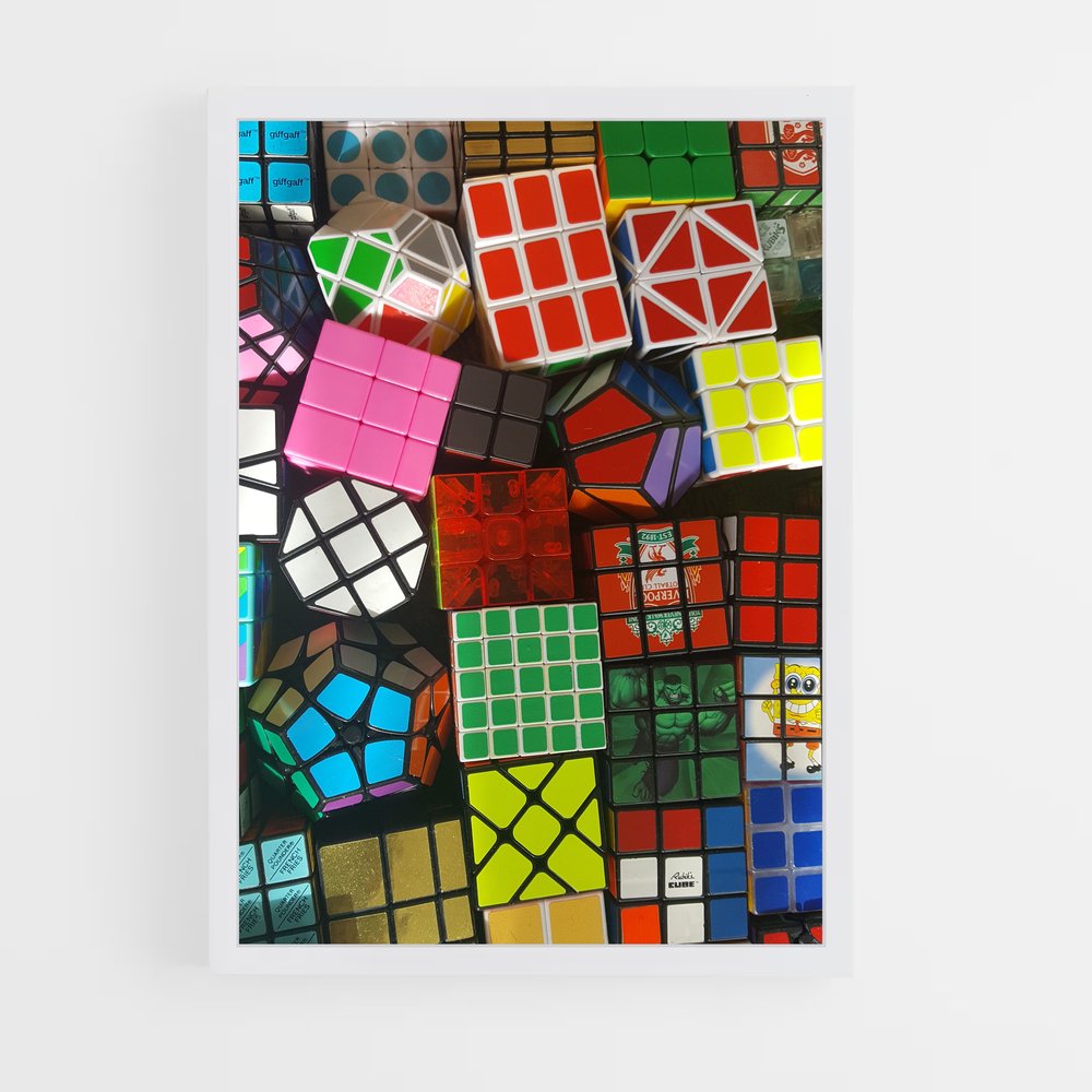 ap-rubiks cube-4 cadre Blanc