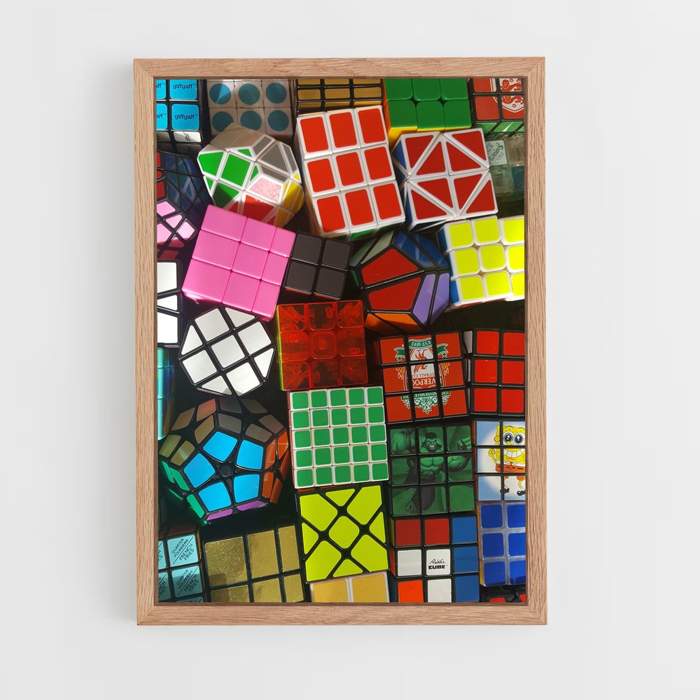 ap-rubiks cube-4 cadre Bois clair