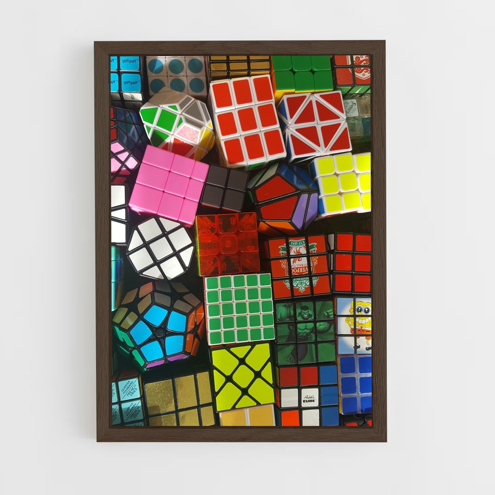ap-rubiks cube-4 cadre Bois foncé