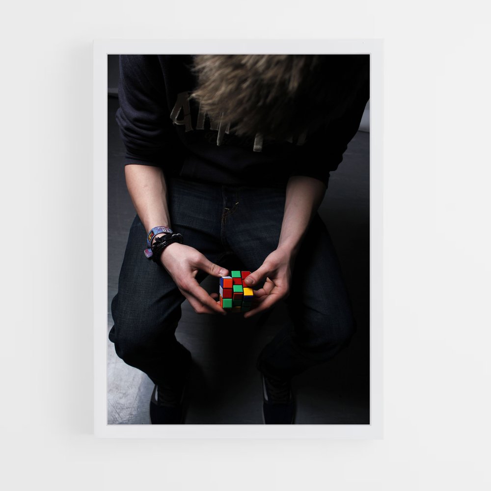 ap-rubiks cube-5 cadre Blanc
