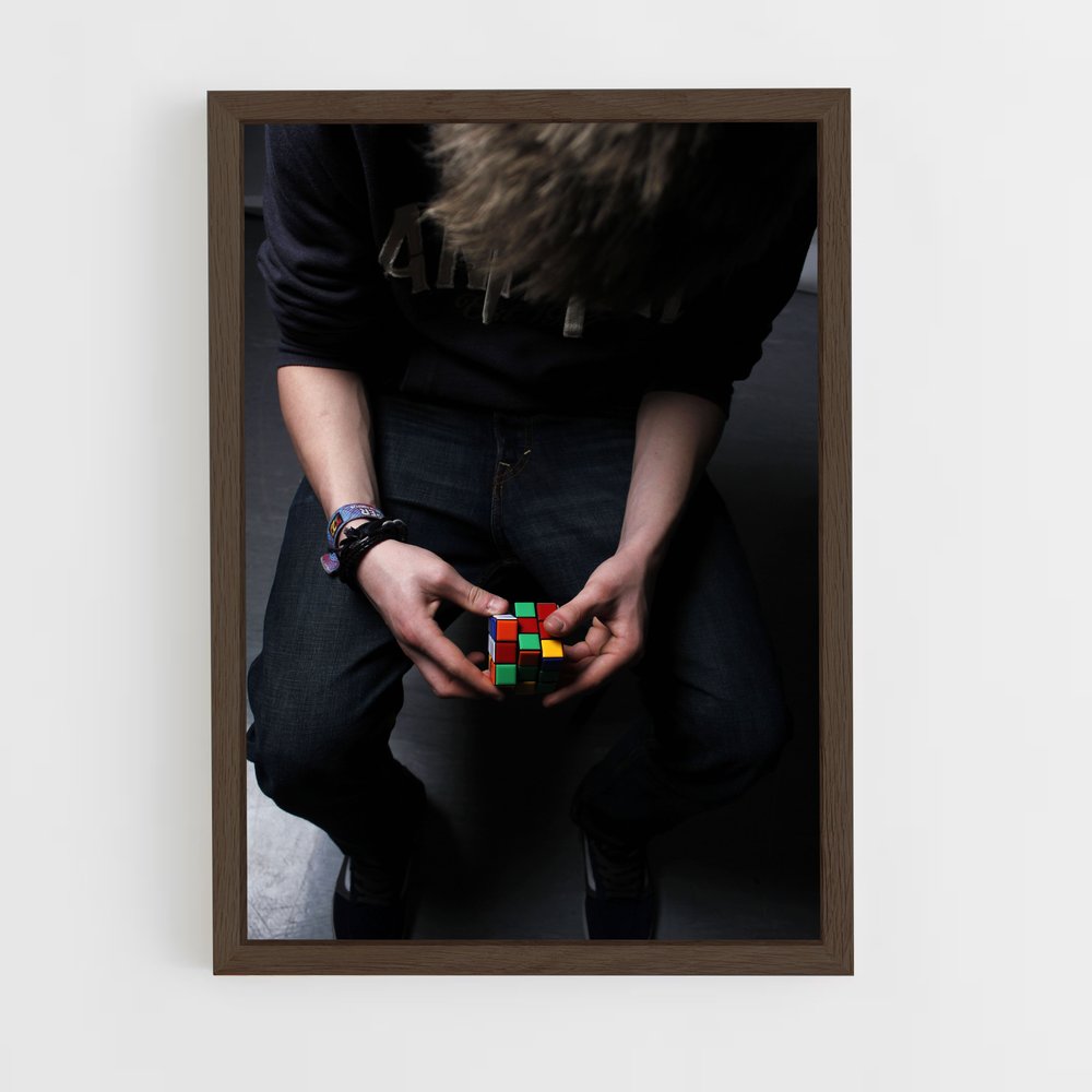 ap-rubiks cube-5 cadre Bois foncé