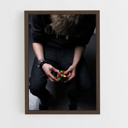 ap-rubiks cube-5 cadre Bois foncé