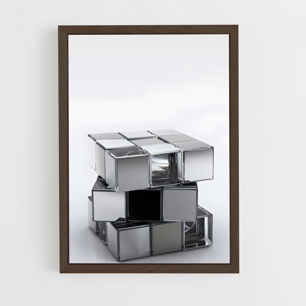 ap-rubiks cube-6 cadre Bois foncé