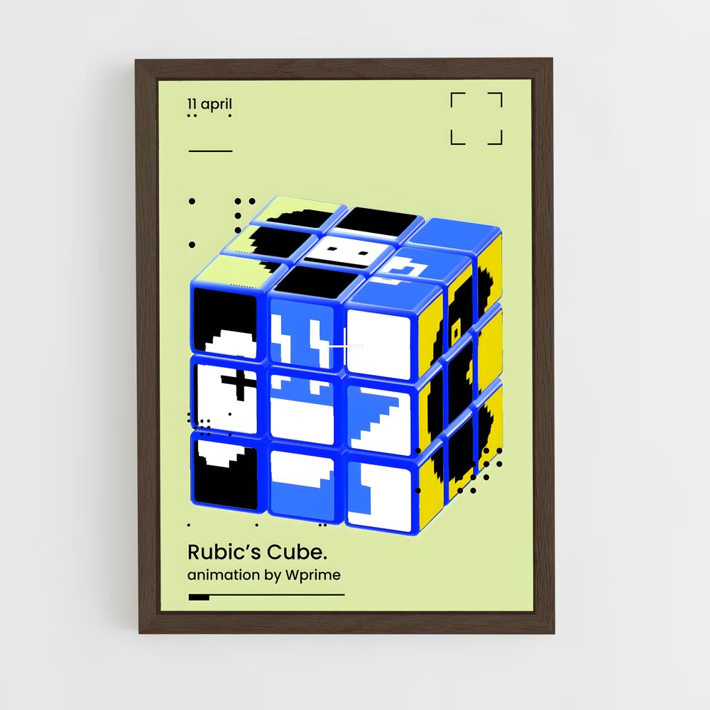 ap-rubiks cube-7 cadre Bois foncé