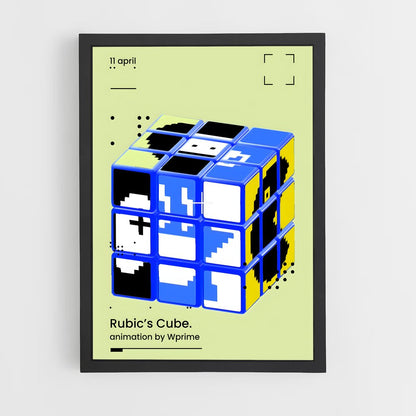 ap-rubiks cube-7 cadre Noir